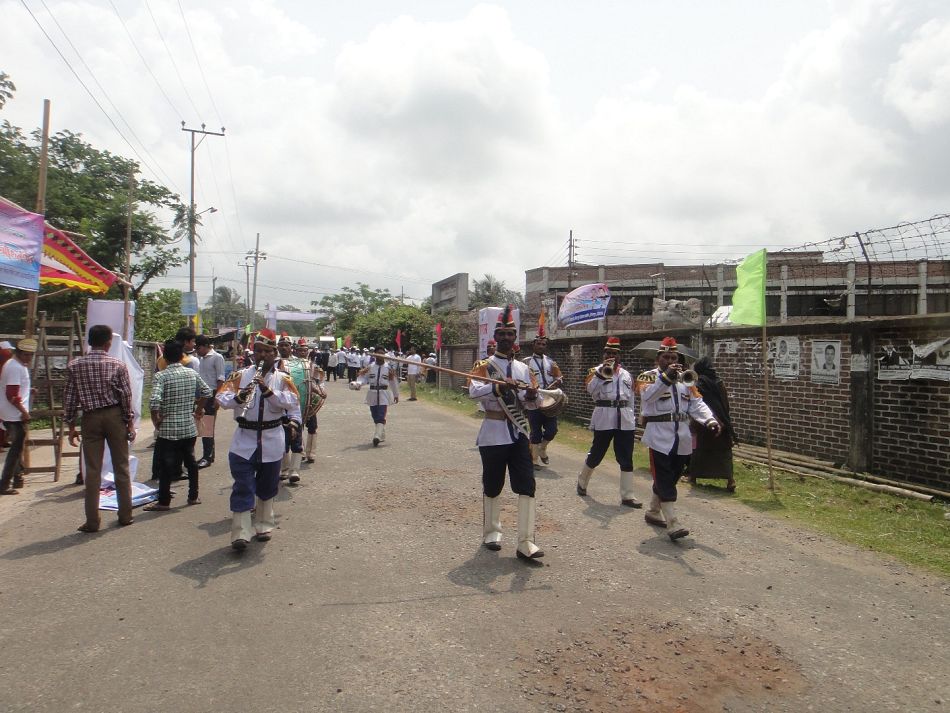 pA marching band plays in Chittagong Bangladesh during World Malaria Day celebrationsp