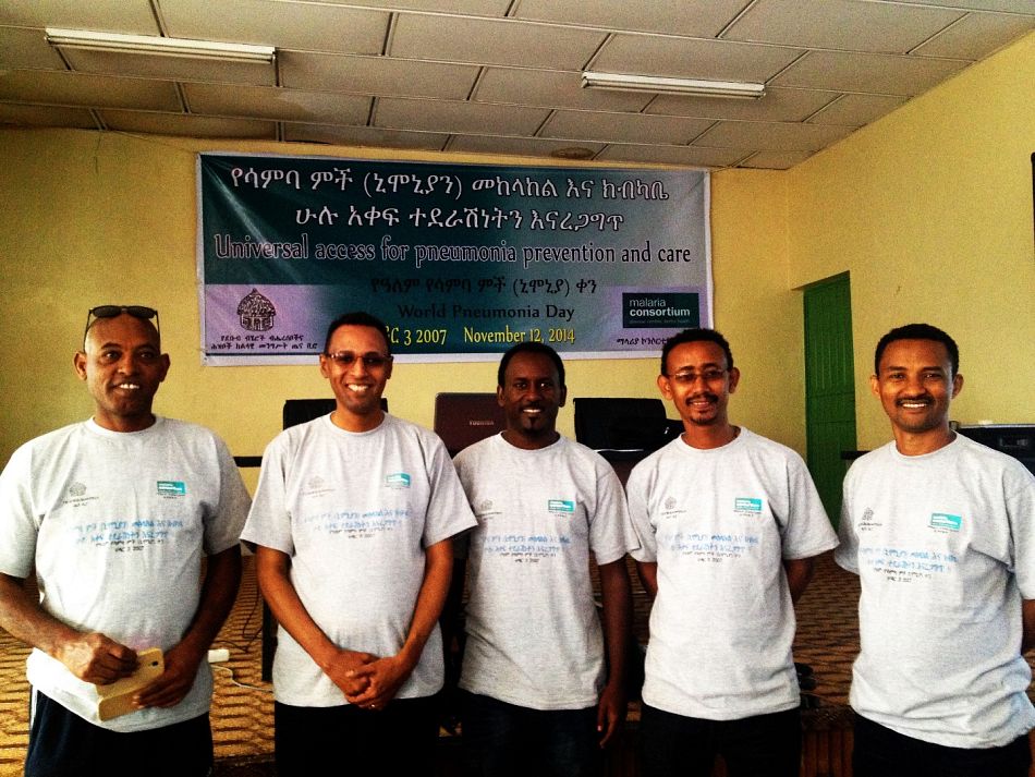 pStaff members of Malaria Consortium Ethiopia celebrating World Pneumonia Dayp