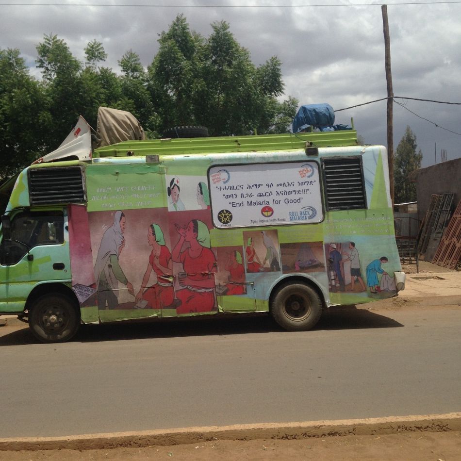 pMalaria Consortium used vans in Ethiopia to spread awareness of malaria on the day These efforts can help remote communities recognise the symptoms of malaria and advise them what to do when they get sickp