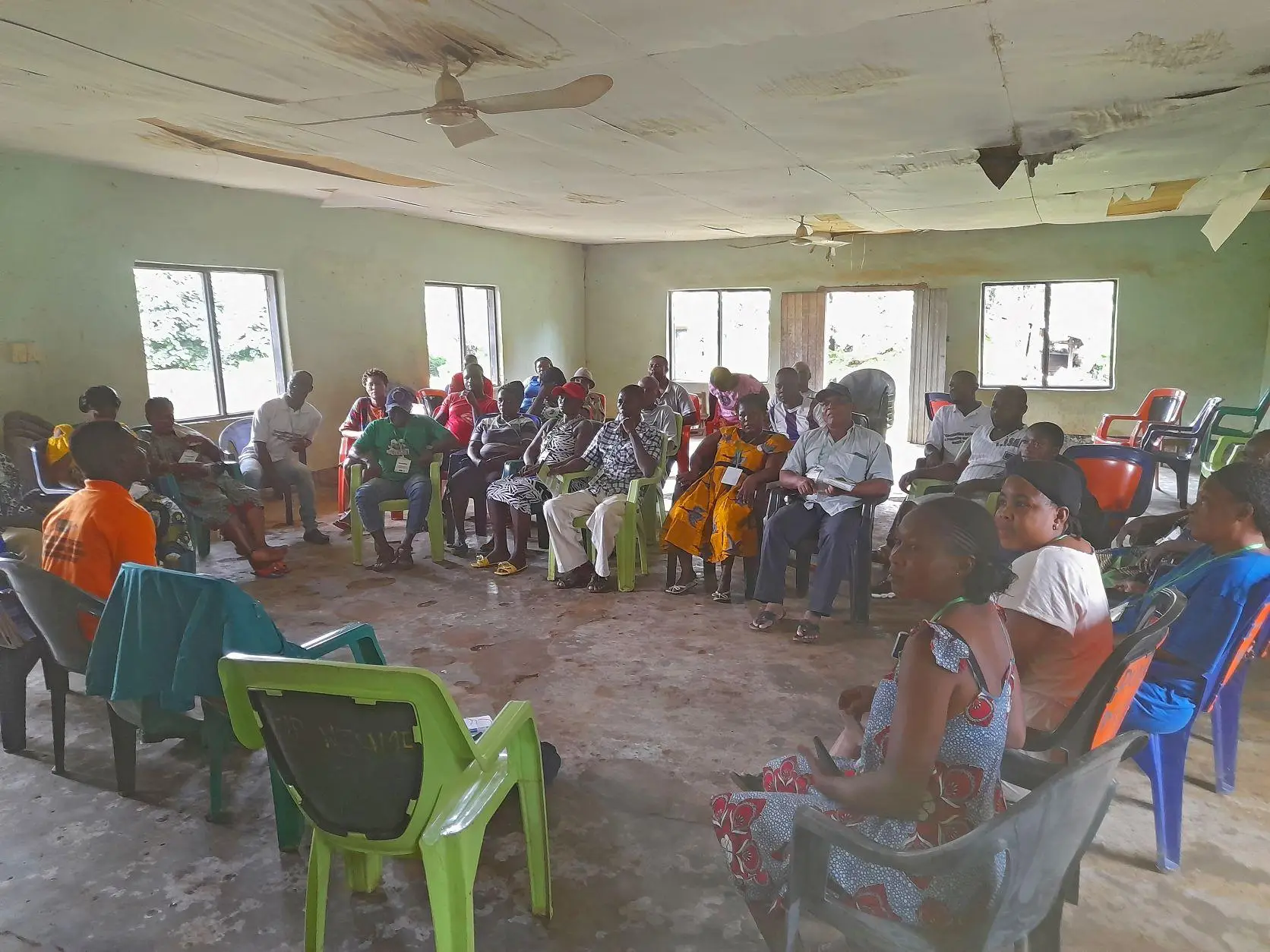 A meeting in Ekondo Titi in Cameroon as part of Community Health Participatory Approach (CoHPA)