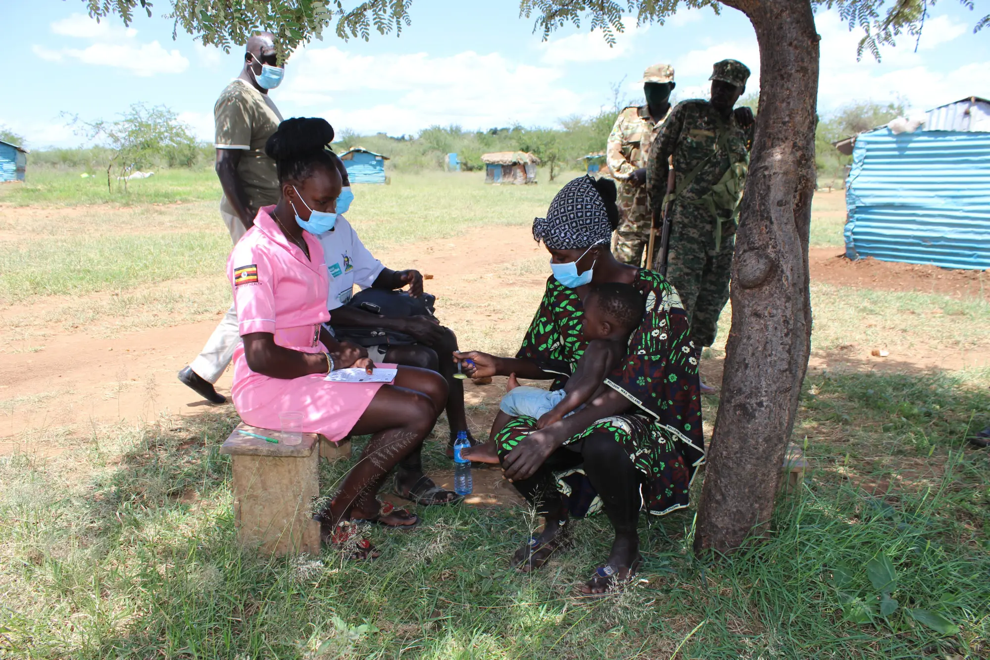 Siire Antoniella delivering SMC in Lotisan Sub Country, Moroto in June 2021