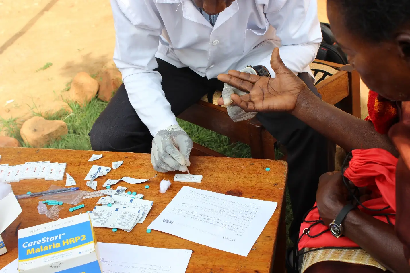 National Malaria Control Program provided ACT and RDT at the Masaka LLIN distribution