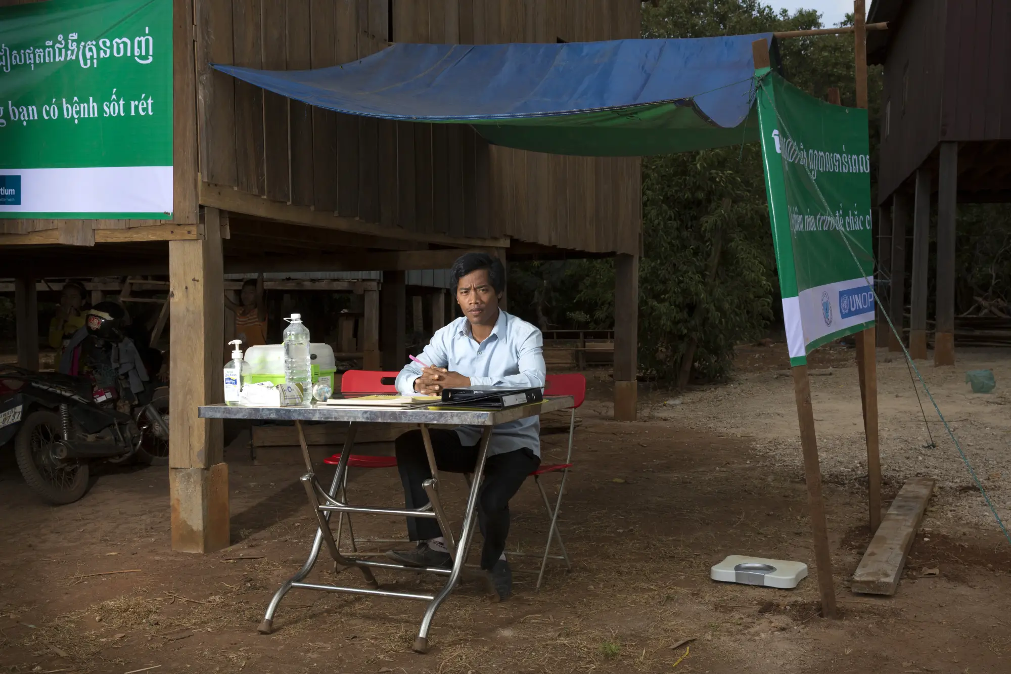 A mobile health worker in Cambodia