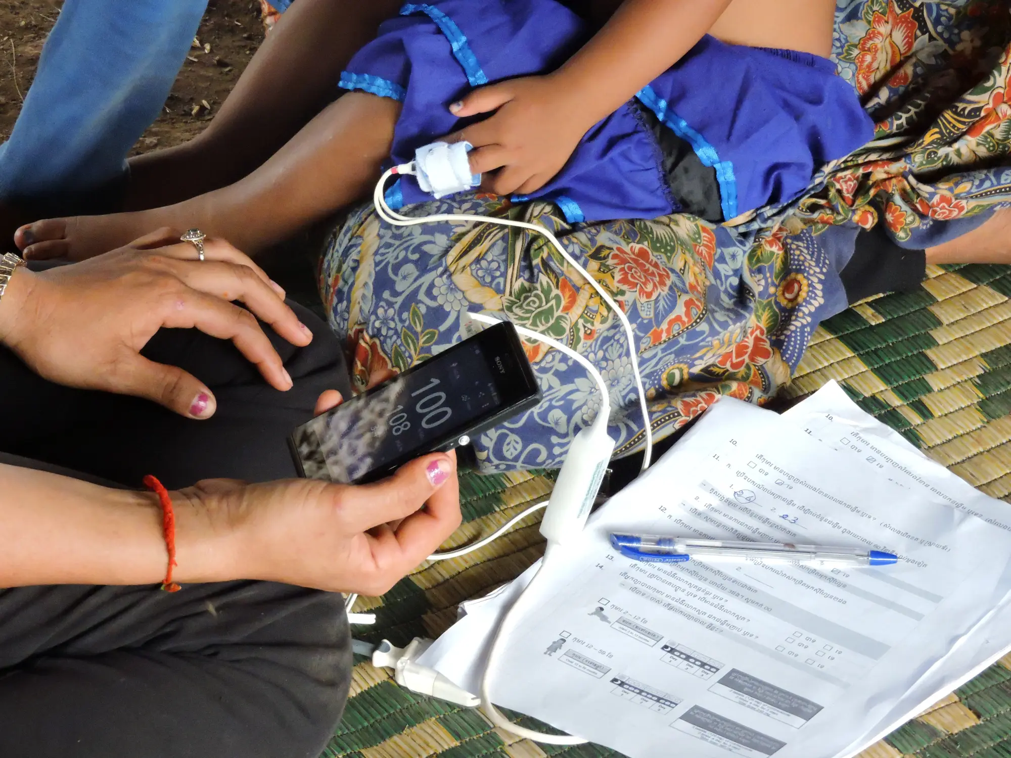 Handheld pulse oximeter in Cambodia