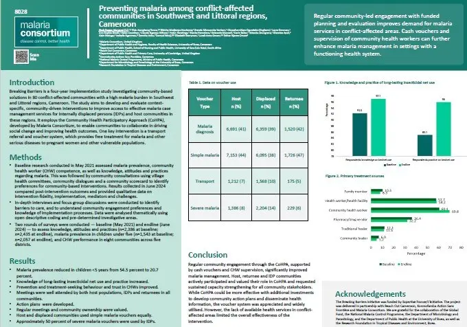 Thumbnail - Conference poster - Preventing malaria among conflict-affected communities in Southwest and Littoral regions, Cameroon