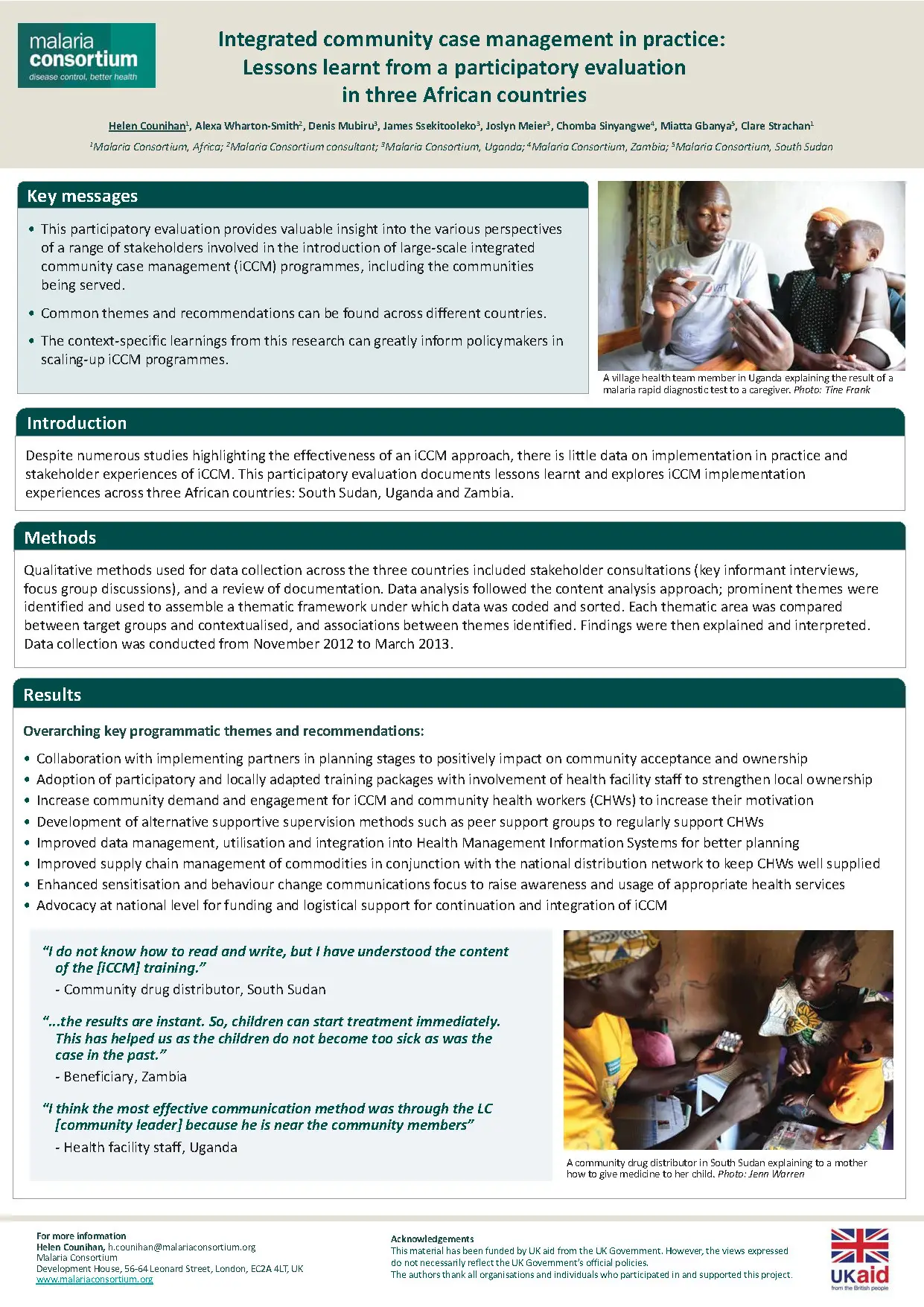 201410020508 poster southsudanugandazambia iccmevaluation