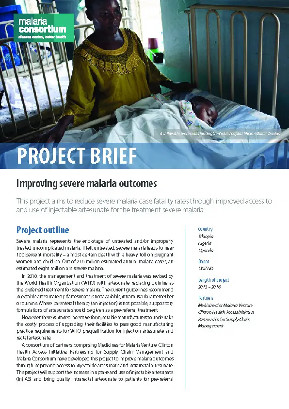 201402141218 projectbrief severemalariacover page 1