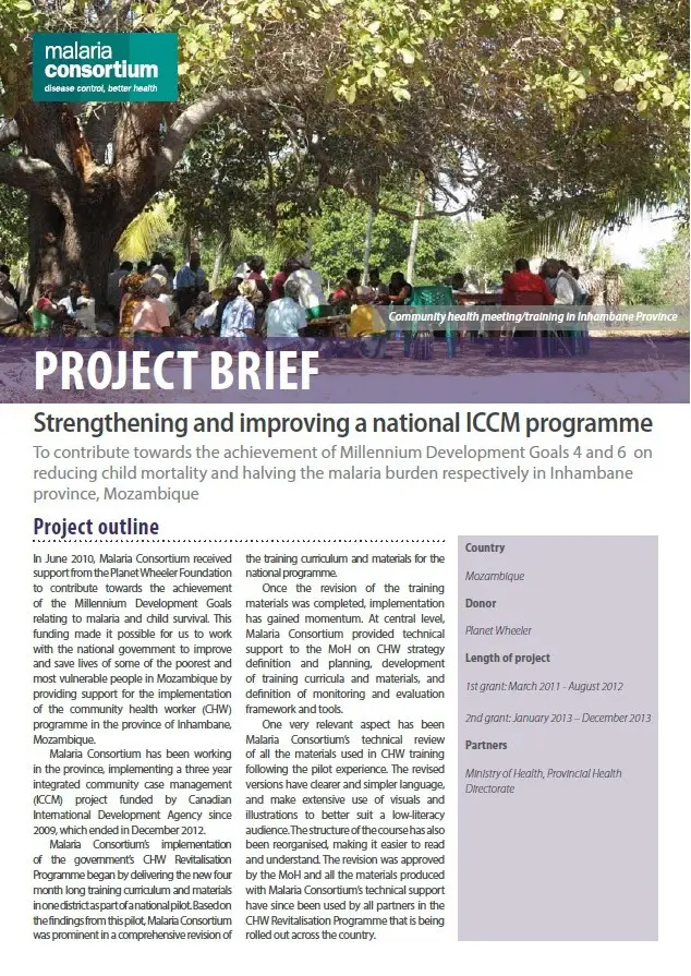 201309051137 mozambique strengthening and improving iccm