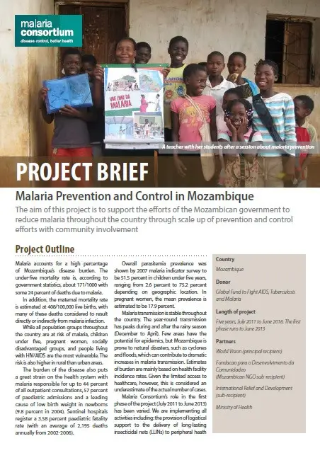 201307040420 mozambique malariapreventionandcontrol projectbrief