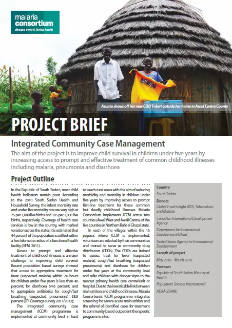 201305291257 project brief iccm ssudan