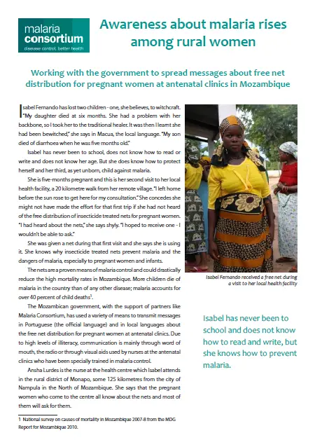 201305130224 mozambique pregnant women learn about malaria