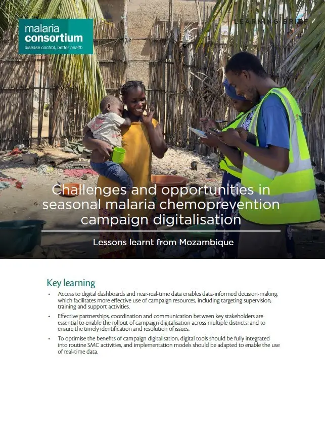Thumbnail - learning brief - Challenges and opportunities in seasonal malaria campaign digitalisation