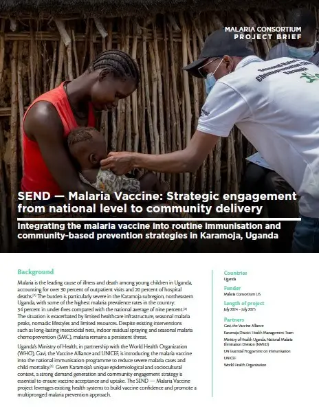 Thumbnail - project brief - SEND — Malaria Vaccine: Strategic engagement from national level to community delivery