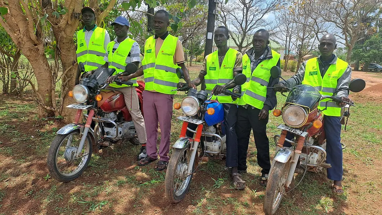 Boda boda riders, Kole district, Uganda