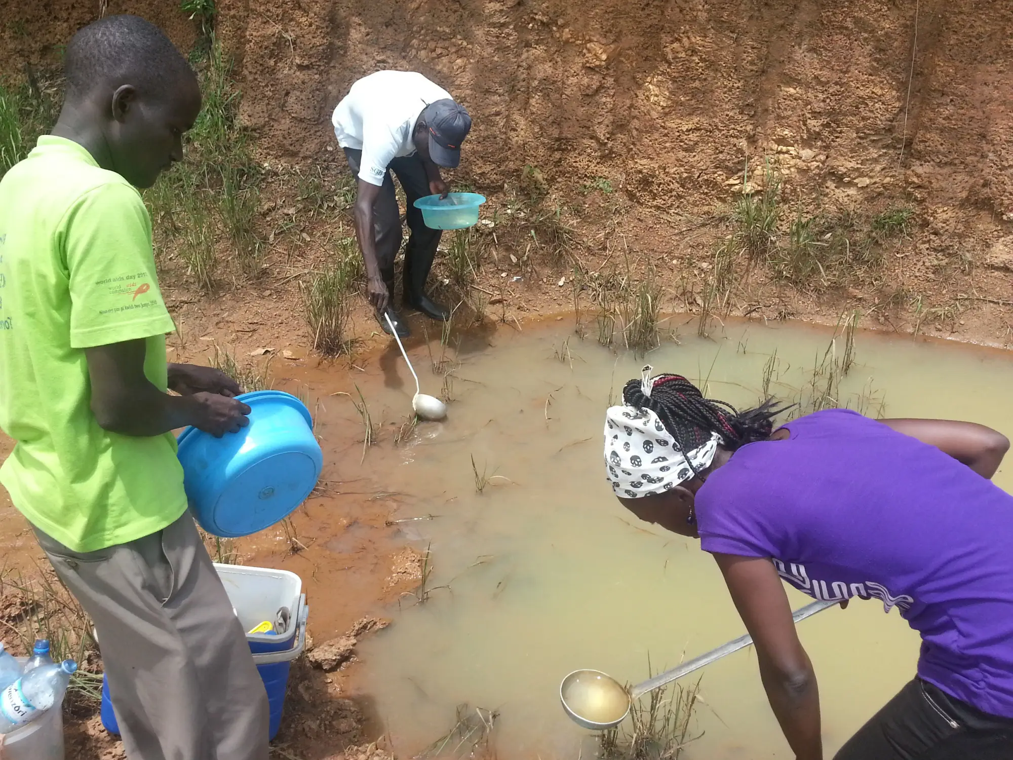Collection of mosquito larvae Pader District Uganda Pyrethroid Resistance Management Project