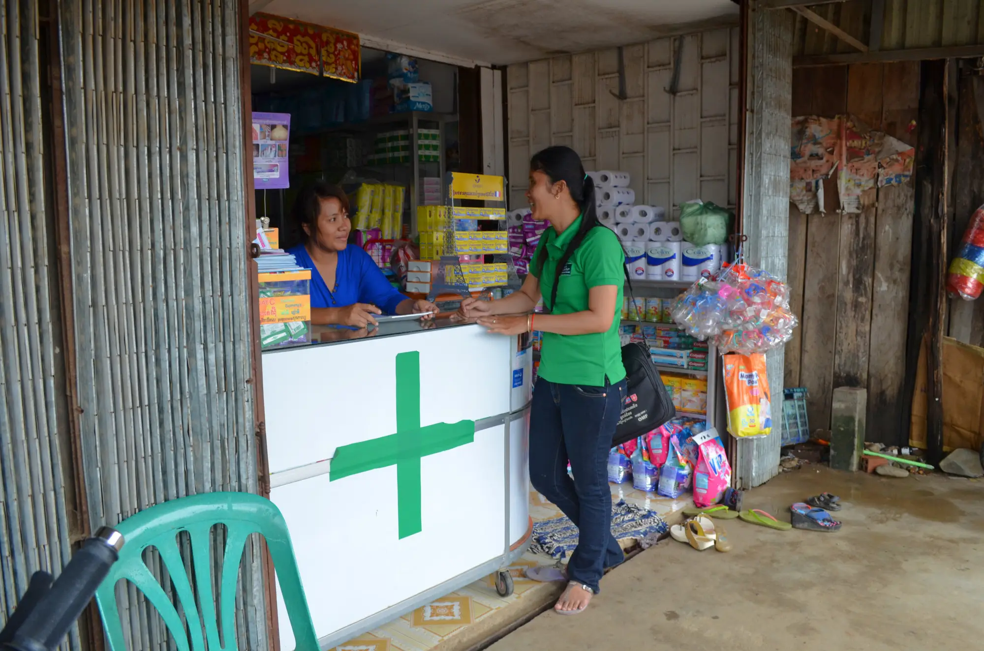 Drug Inspector Nuth Teth visits private pharmacies in Pailin market Pailin Cambodia Sept 2013 54