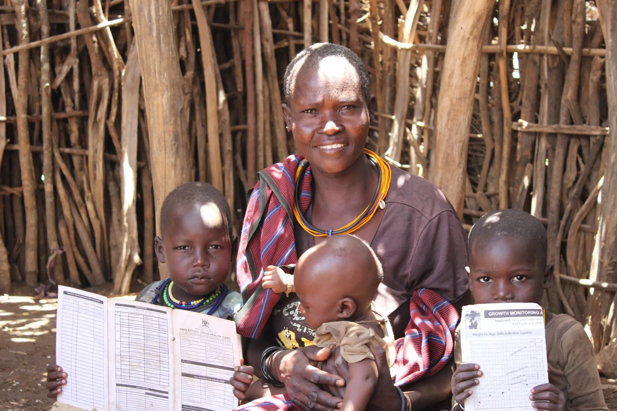 Akide with her three children