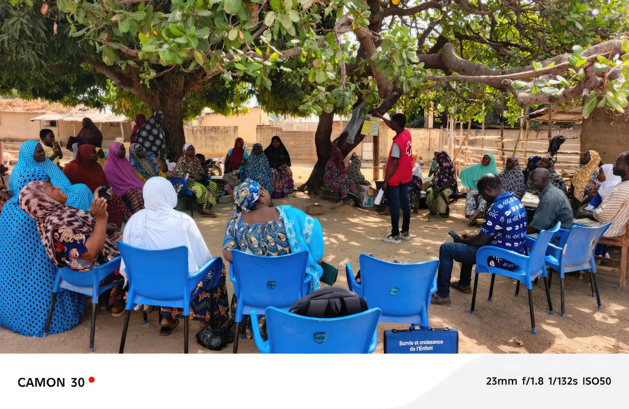 Community dialogue with mothers and caregivers on the importance of malaria vaccine, Togo.