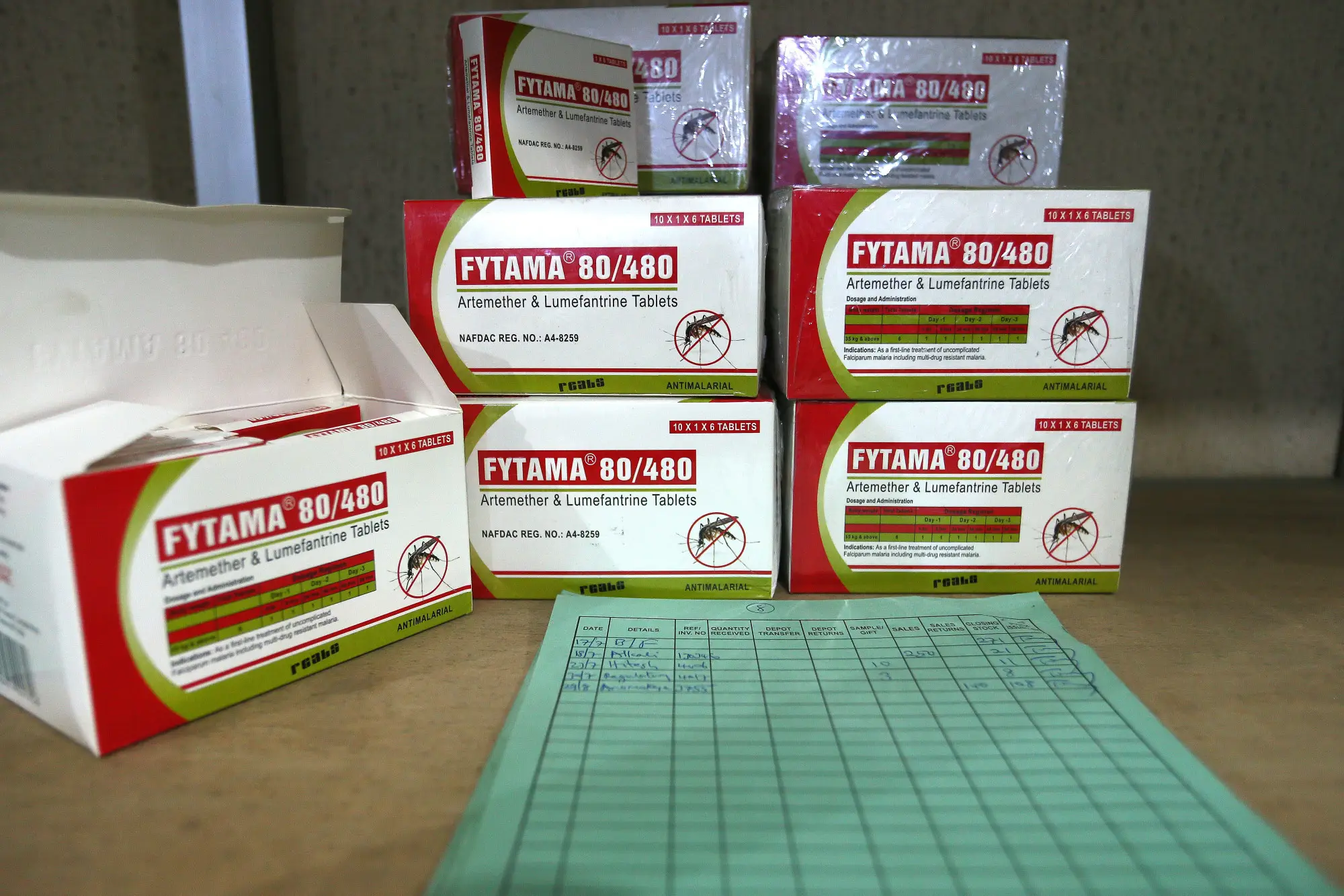 Antimalarial medication boxes