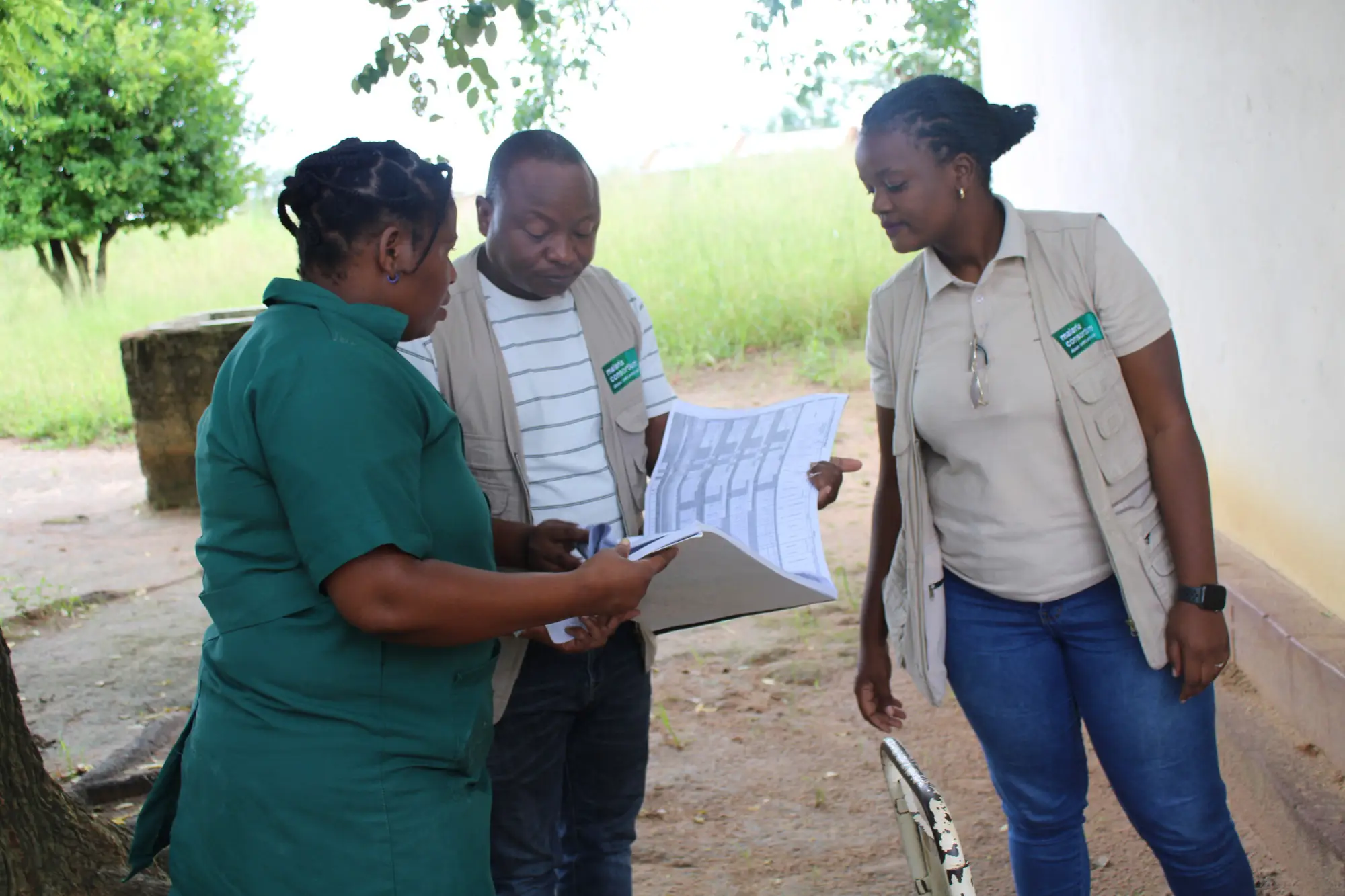 Project staff carry out a DQA visit at a health facility in Niassa province