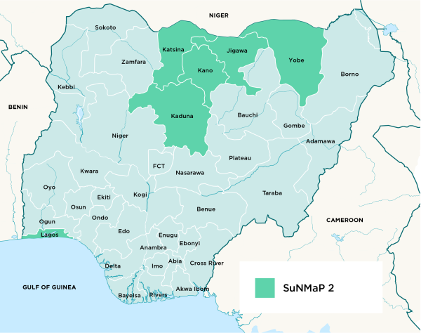 Map for Support to the National Malaria Programme in Nigeria 2