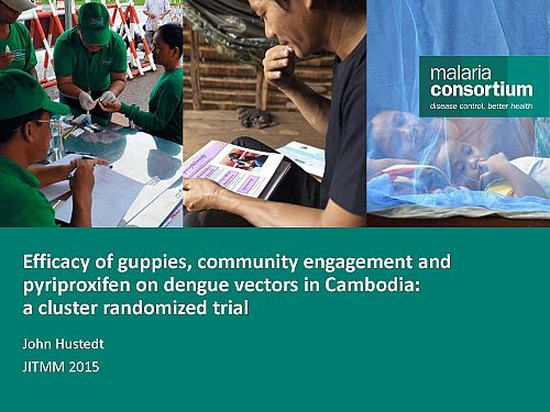 Efficacy of guppies, community engagement and pyriproxifen on dengue vectors in Cambodia: A cluster randomised trial