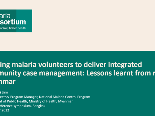 Photo for: Training malaria volunteers to deliver integrated community case management: Lessons learnt from rural  Myanmar