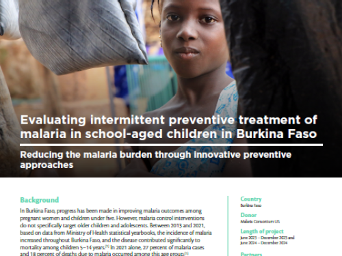 Photo for: Evaluating intermittent preventive treatment of malaria in school-aged children in Burkina Faso