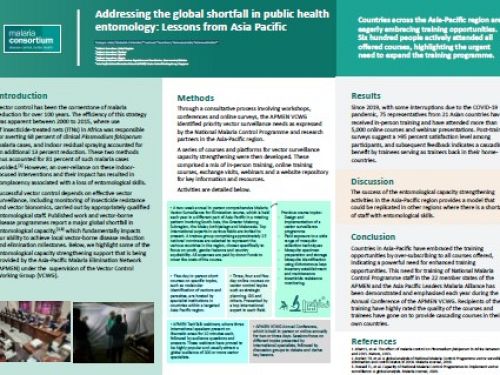 Addressing the global shortfall in public health entomology: Lessons from Asia Pacific