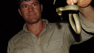 Steve Backshall finds a snake in the Iyolwa clinic before refurbishment began.
Copyright Will Boase/Comic Relief