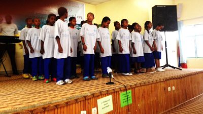 A song on Pneumonia prevention and care organised by SOS primary school (Advocacy workshop organized to observe 2014 WPD on Nov. 15, 2014 at Hawassa City)
