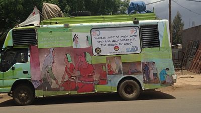 Malaria Consortium used vans in Ethiopia to spread awareness of malaria on the day. These efforts can help remote communities recognise the symptoms of malaria and advise them what to do when they get sick.