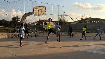 Other activities included sports events, like the basketball tournament pictured above.